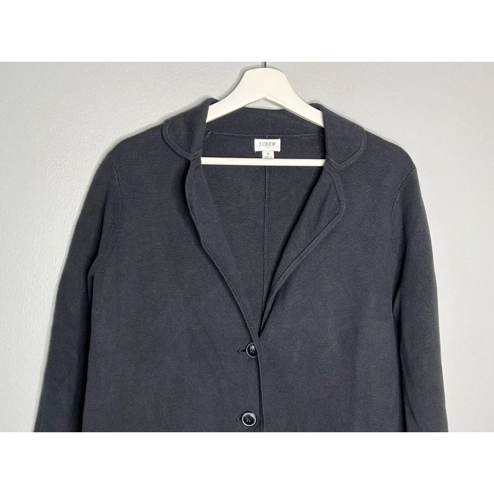 J. Crew Long Sleeve Collared Two-Button Sweater Blazer Black Women’s Size Small